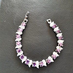 Amethyst and Diamond Accent Tennis Bracelet